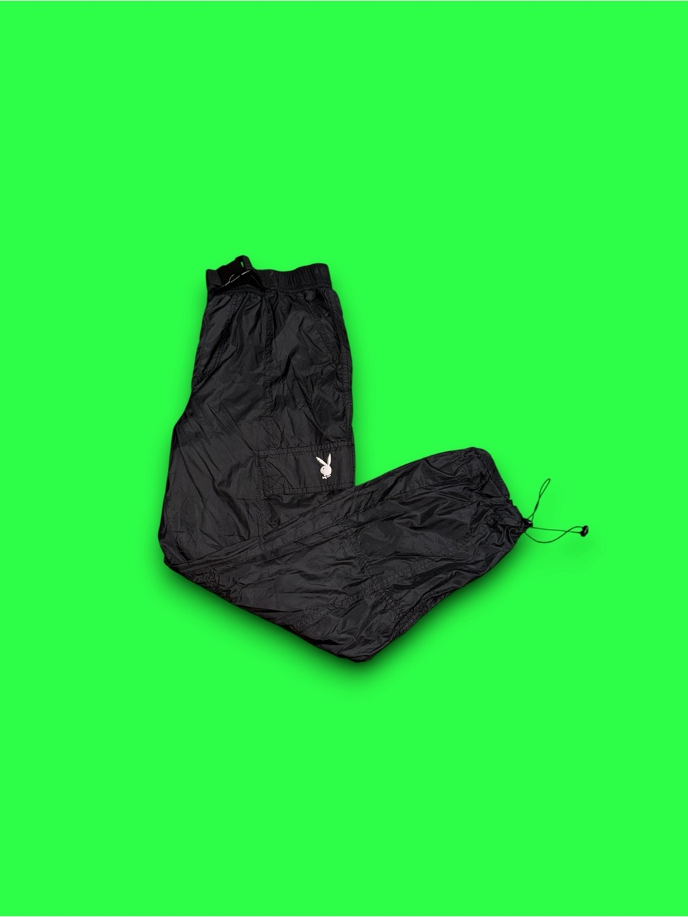 Playboy by PacSun tapered cargo nylon track pants black medium